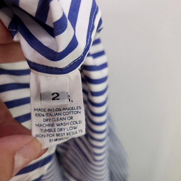 Mark D Sikes Stripped Midi Dress With Open Back Womens Size 2 Pockets - Picture 8 of 16